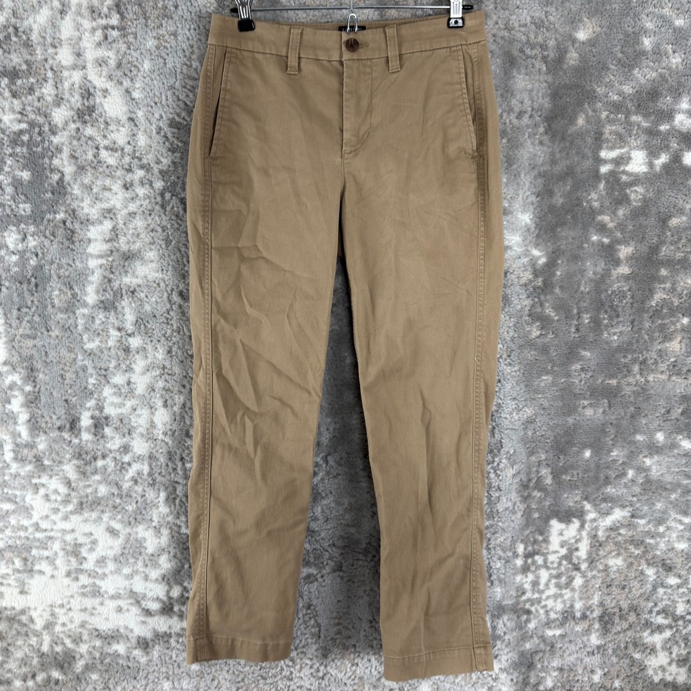 J.Crew Petites Size 2p High-Rise Girlfriend Chino Khaki Pants Tan Women